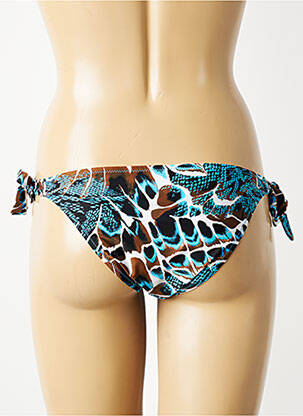 Bas de maillot de bain effet matière satinée bikini bleu ANTIGEL femme