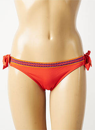 Bas de maillot de bain effet matière satinée bikini orange ANTIGEL femme