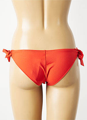 Bas de maillot de bain effet matière satinée bikini orange ANTIGEL femme