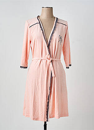 Peignoir col v rose CANAT femme