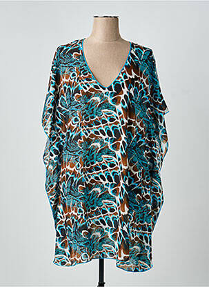 Tunique manches courtes tissage crêpe bleu ANTIGEL femme