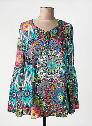 Blouse imprimé fantaisie manches longues bleu JEAN DELFIN femme