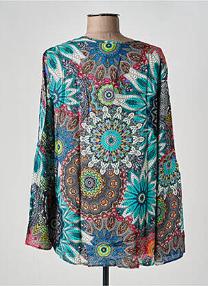 Blouse imprimé fantaisie manches longues bleu JEAN DELFIN femme