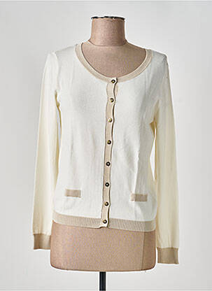 Gilet manches longues coupe cintrée blanc GEVANA femme