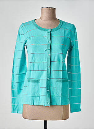 Gilet manches longues col rond bleu DIANE LAURY femme