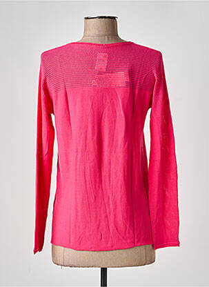 Gilet manches longues col rond rose GEVANA femme