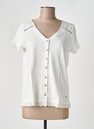 Top manches courtes manches courtes blanc C'EST BEAU LA VIE femme