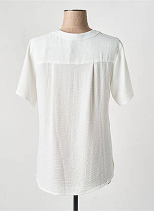 Blouse col rond manches courtes blanc PLURIELLES femme