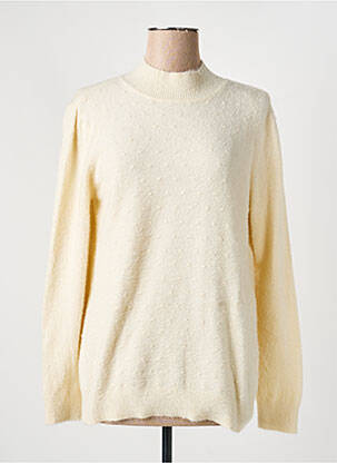 Pull coupe cintrée manches longues beige PLURIELLES femme