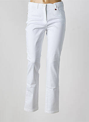 Pantalon slim tissage popeline taille normale blanc TONI femme