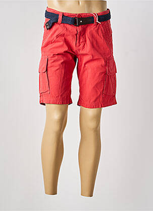 Bermuda coupe droite taille normale rouge TIBET homme