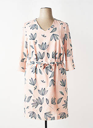 Robe courte coupe fluide manches 3/4 rose DIANE LAURY femme