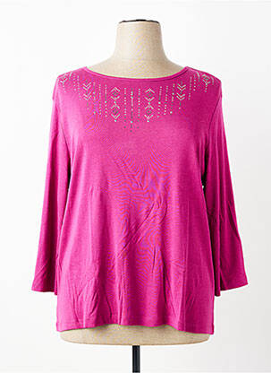 Pull coupe droite manches 3/4 violet DIANE LAURY femme