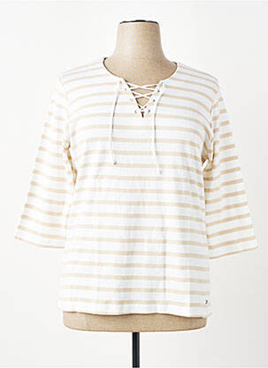 T-shirt col v manches 3/4 beige KATMAI femme