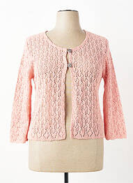 Gilet manches longues manches 3/4 rose PLURIELLES femme
