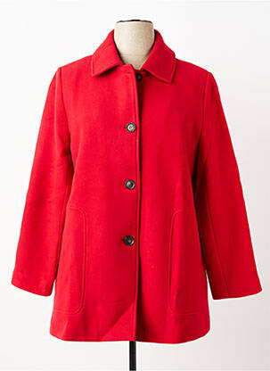 Manteau long coupe cintrée sans capuche rouge DIANE LAURY femme