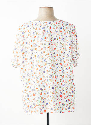 Blouse imprimé fleurs manches courtes orange PLURIELLES femme