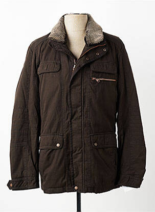 Parka finition intérieure doublure satiné sans capuche marron PETER COFOX homme
