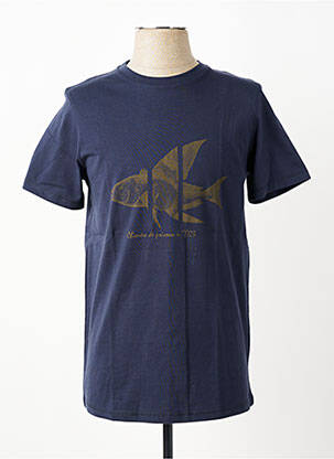 T-shirt coupe cintrée manches courtes bleu TIBET homme