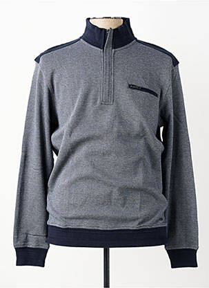 Sweat-shirt stretch manches longues bleu DELAHAYE homme