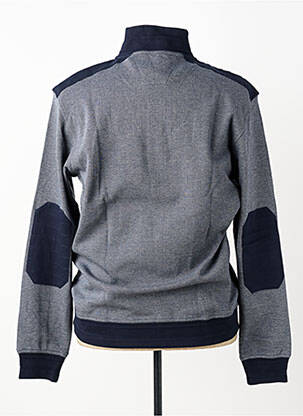 Sweat-shirt stretch manches longues bleu DELAHAYE homme