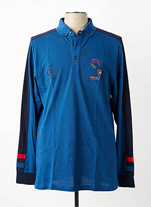 Polo manches longues manches longues bleu LOUIS VICTOR homme