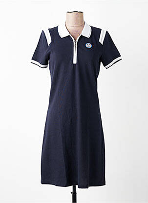 Robe mi-longue manches courtes manches courtes bleu DELAHAYE femme