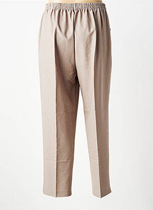 Pantalon droit tissage crêpe taille normale marron PLURIELLES femme