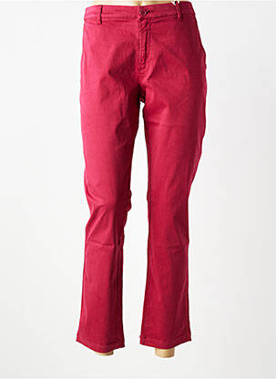 Pantalon chino tissage popeline taille normale rouge C'EST BEAU LA VIE femme