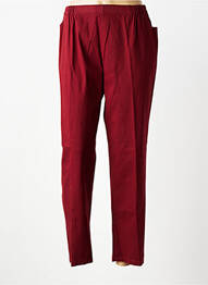 Pantalon droit tissage popeline taille normale rouge PLURIELLES femme