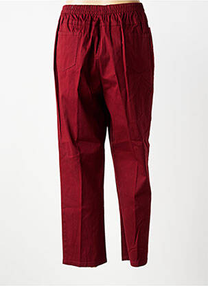 Pantalon droit tissage popeline taille normale rouge PLURIELLES femme