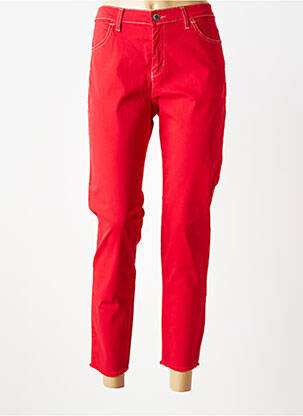 Pantalon 7/8 tissage popeline taille normale rouge WALTRON femme