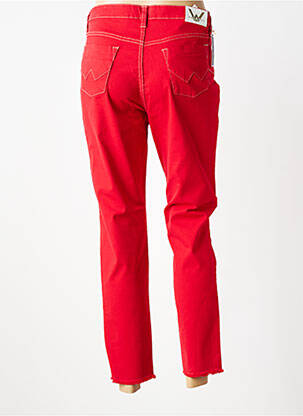 Pantalon 7/8 tissage popeline taille normale rouge WALTRON femme