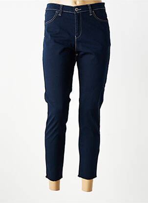 Pantalon 7/8 tissage popeline taille normale bleu WALTRON femme