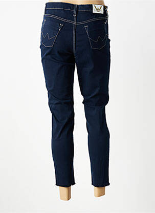 Pantalon 7/8 tissage popeline taille normale bleu WALTRON femme