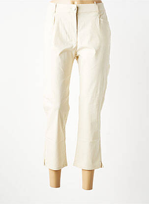 Pantalon 7/8 tissage popeline taille normale beige DIANE LAURY femme