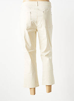 Pantalon 7/8 tissage popeline taille normale beige DIANE LAURY femme