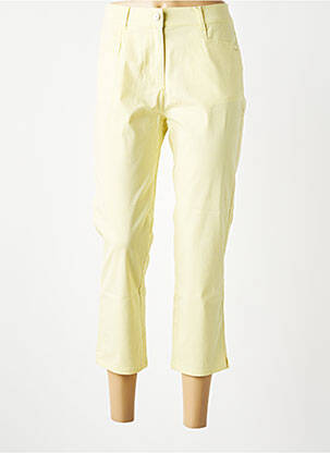 Pantalon 7/8 tissage popeline taille normale jaune DIANE LAURY femme