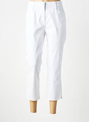 Pantalon 7/8 tissage popeline taille normale blanc DIANE LAURY femme