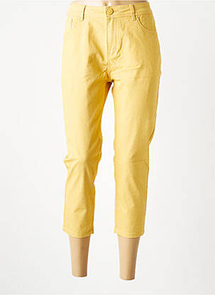 Pantacourt stretch taille normale jaune GRIFFON femme