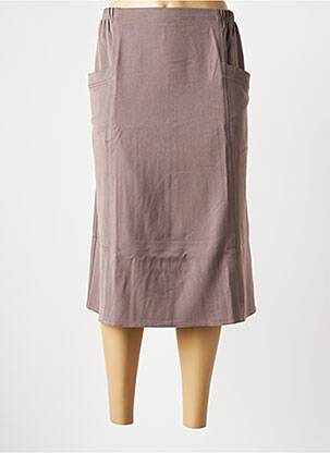 Jupe mi-longue coupe évasée marron PLURIELLES femme