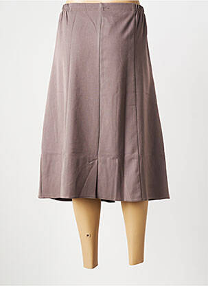 Jupe mi-longue coupe évasée marron PLURIELLES femme