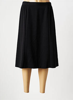 Jupe mi-longue coupe évasée noir GEVANA femme