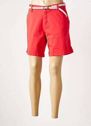 Short fermeture zippée sous rabat boutonné taille normale rouge C'EST BEAU LA VIE femme