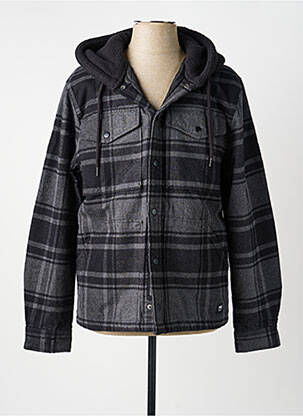 Manteau court tissage chiné a capuche gris VANS homme