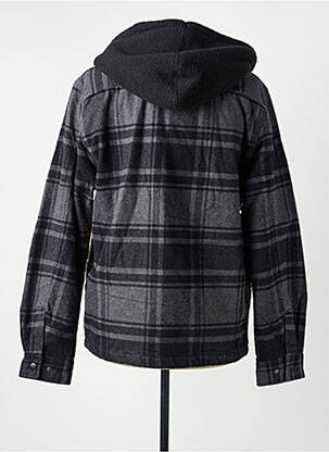 Manteau court tissage chiné a capuche gris VANS homme
