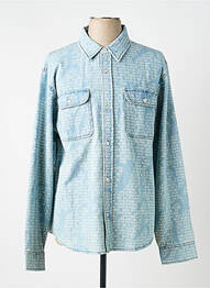 Chemise manches longues poches bleu HUF homme