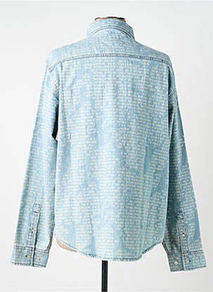Chemise manches longues poches bleu HUF homme
