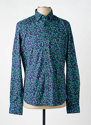 Chemise manches longues imprimé fantaisie bleu NEW ZEALAND AUCKLAND homme