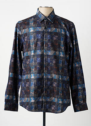 Chemise manches longues imprimé fantaisie bleu KING'S ROAD homme